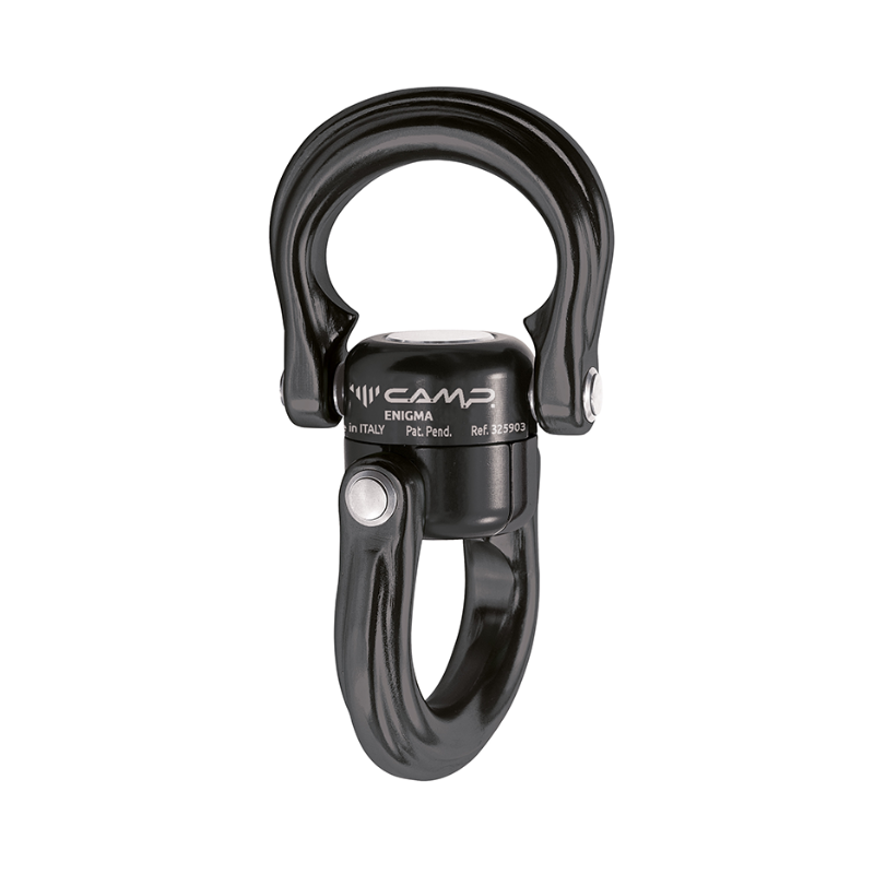 CAMP - Eslabon Giratorio Mod.: ENIGMA BLACK - Resistencia: 23 kN - Carga de Trabajo Max.: 5 kN - Peso: 116 gr. - Color: Negro